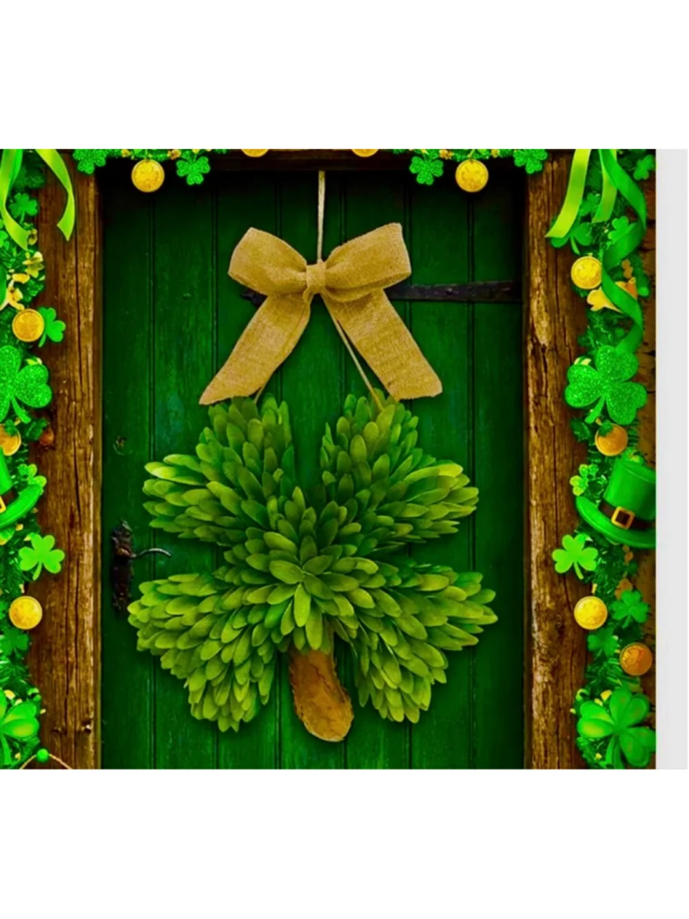 NEW 15 Inch St. Patrick's Day Decorations Shamrock Wreath